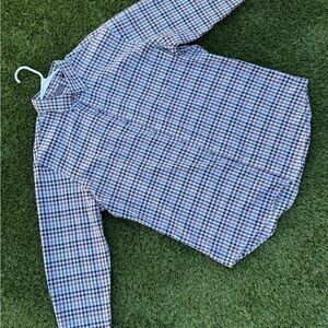 Van Heusen Blue and White Plaid Dress Shirt